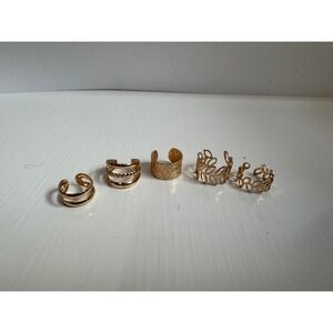5pc Gold Tone ear cuffs